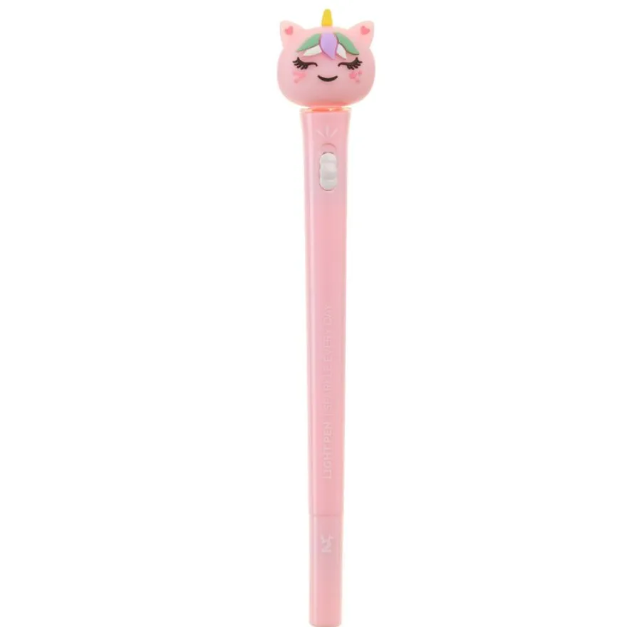 Stylo Licorne lumineux rose Back2Fun