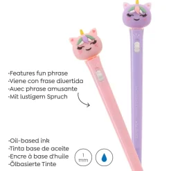 Stylo Licorne lumineux rose Back2Fun