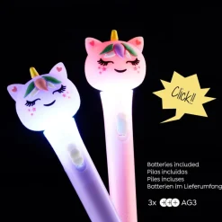 Stylo Licorne lumineux rose Back2Fun