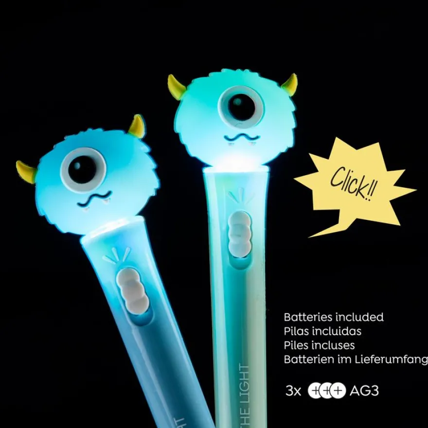 Stylo monstre lumineux bleu Back2Fun