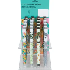 Stylo plume Animaux - 5 decors assortis - Oberthur