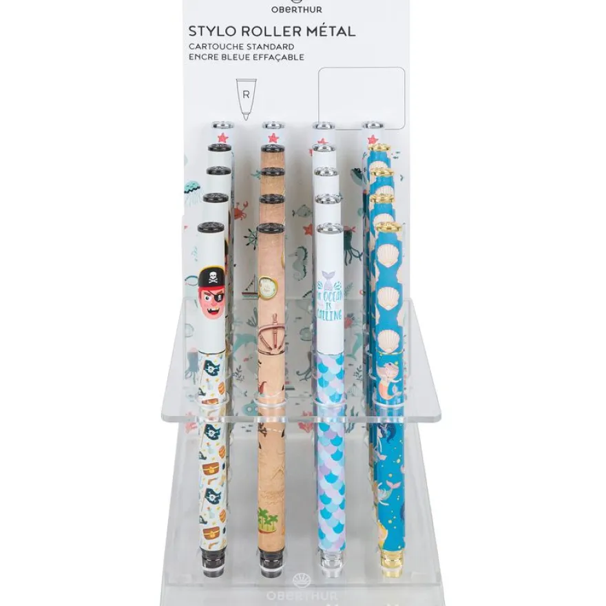 Stylo plume Marin - 5 decors assortis - Oberthur