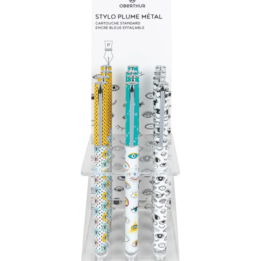 Stylo plume Regard - 3 decors assortis - Oberthur