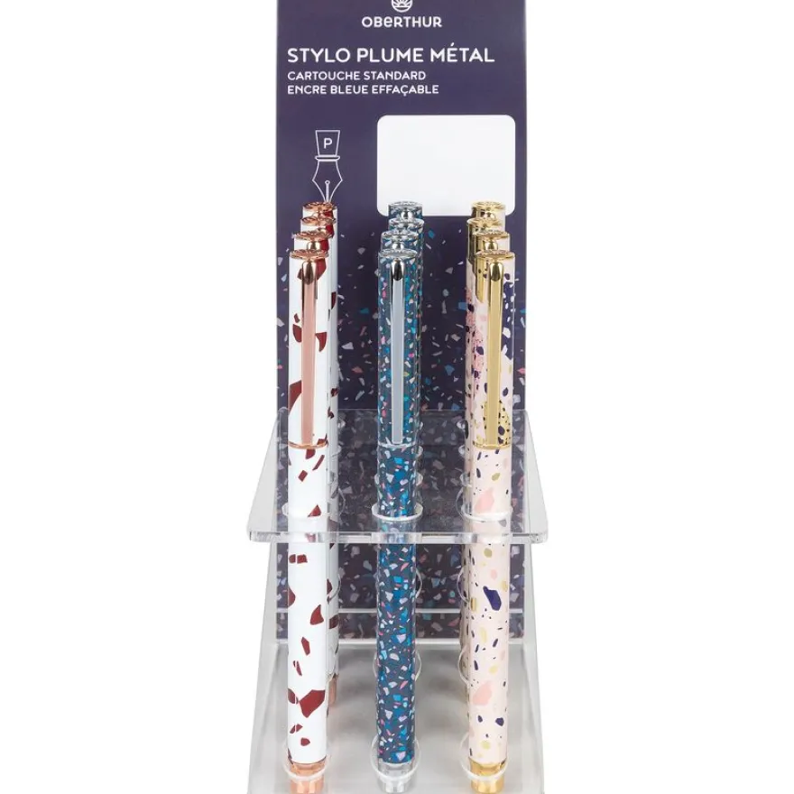 Stylo plume Terrazzo - 3 decors assortis - Oberthur