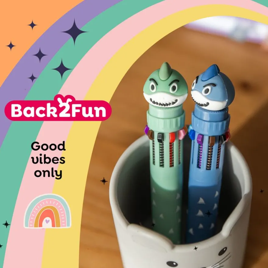 Stylo requin bleu 10 couleurs Back2Fun