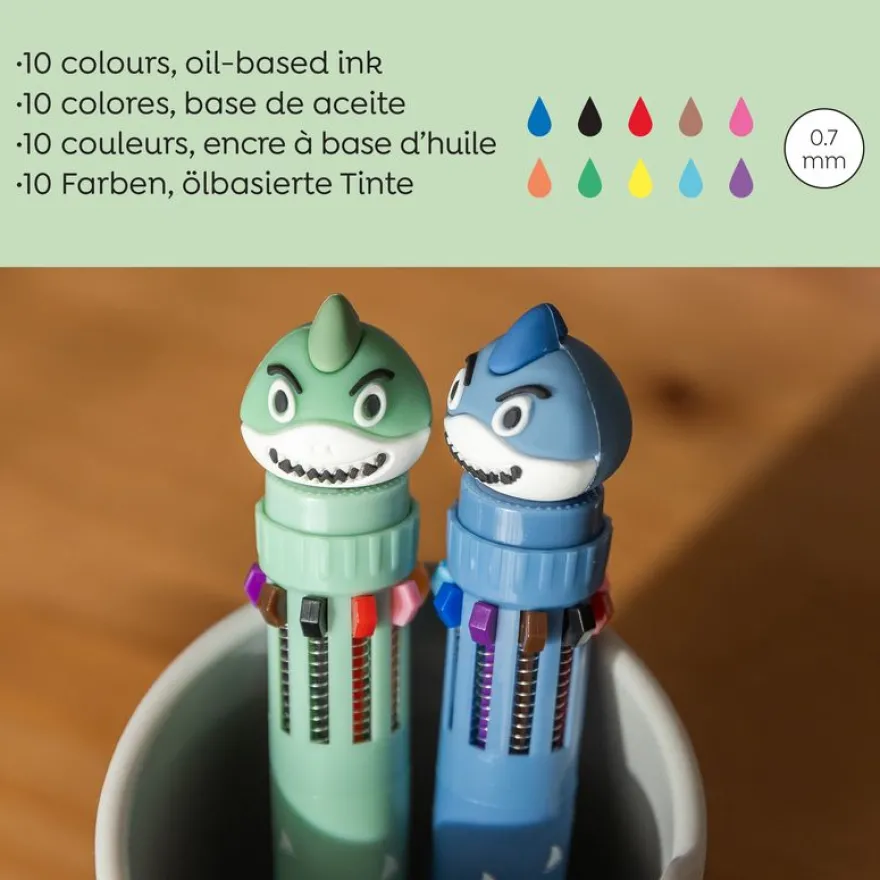 Stylo requin vert 10 couleurs Back2Fun
