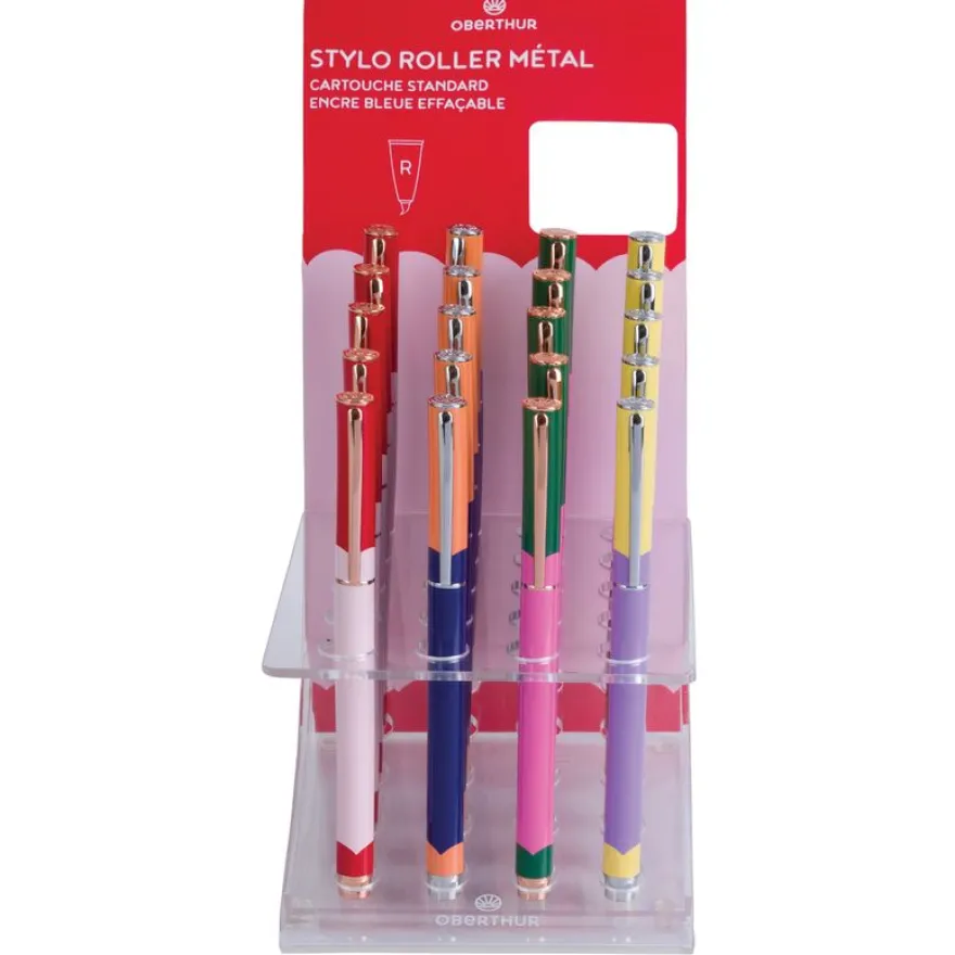 Stylo roller a cartouche twiggy - 4 decors assortis - Oberthur