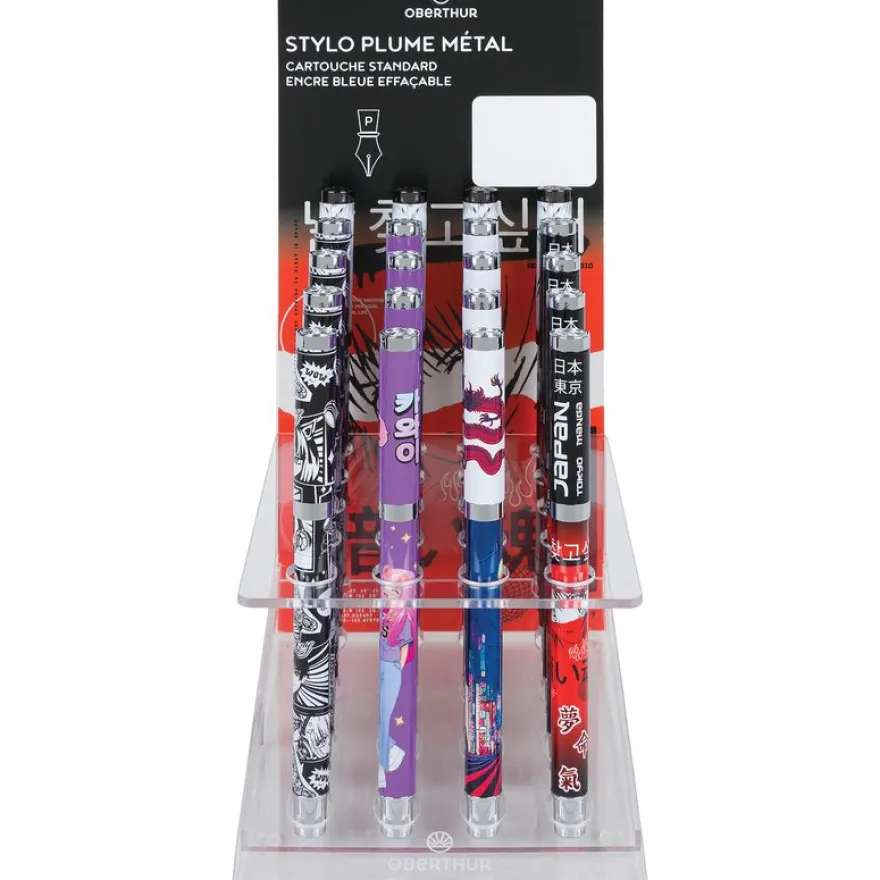 Stylo roller gomme Manga - 5 decors assortis - Oberthur