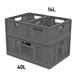 Sundis Fold'n store - Casier pliant L - 40L - L54,6xH22,6xP38,6 cm - gris