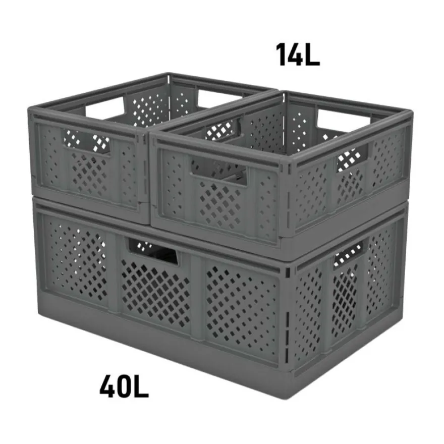 Sundis Fold'n store - Casier pliant M - 14L - L27,3xH16,6xP38,6 cm - gris