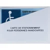 Support adhésif pour carte de stationnement destinée aux personnes handicapées