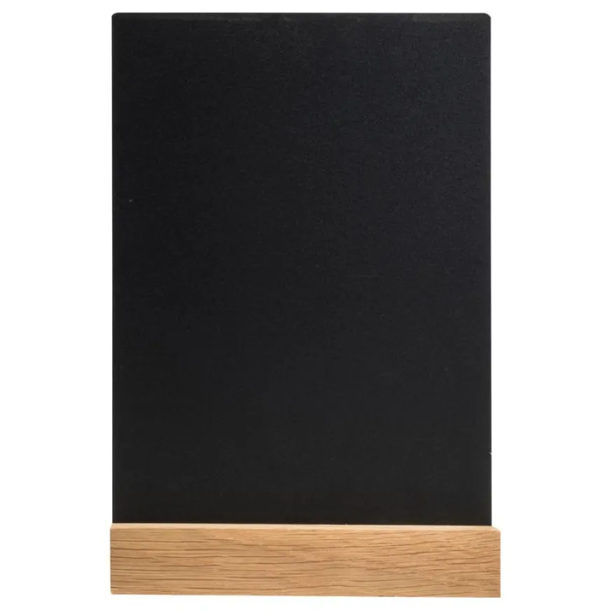 Support en ardoire verticale avec socle en bois - A5 - 148x52x210 mm
