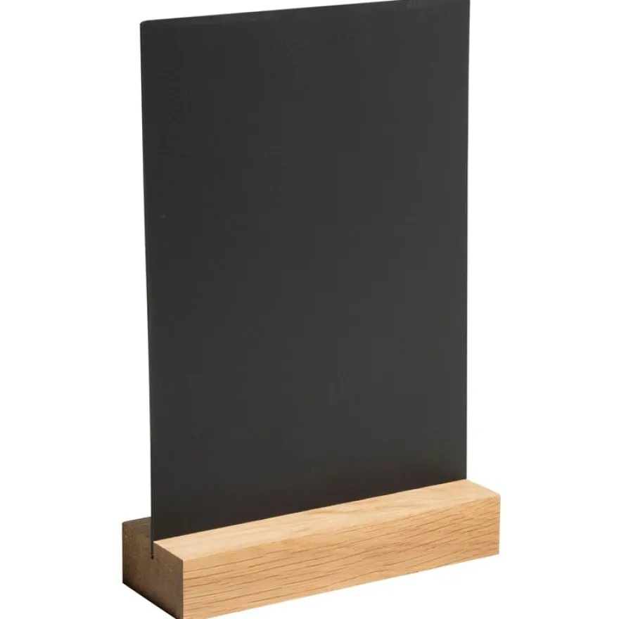 Support en ardoire verticale avec socle en bois - A5 - 148x52x210 mm