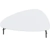 Table basse LAZY - L93 x P50 x H40 cm - pieds acier noir - plateau blanc