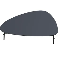 Table basse LAZY - L93 x P50 x H40 cm - pieds acier noir - plateau noir