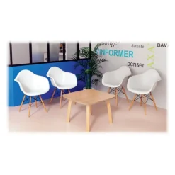 Table basse WOODY - L60 x H40 x P60 cm - plateau hêtre