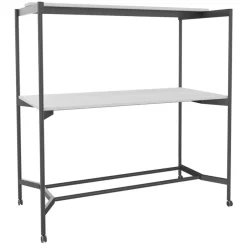 Table Coworking ELKI - L180 - plateau blanc perle - pied carbone