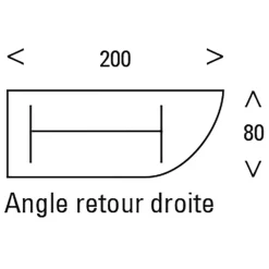 Table de réunion abattantes angle à droite - L200 x P80 cm - pied blanc - plateau imitation chêne gris