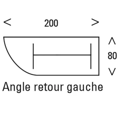 Table de réunion abattantes angle à gauche - L200 x P80 cm - pied blanc - plateau imitation chêne gris