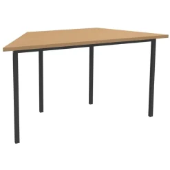 Table de réunion Trapèze - 120 x 60 cm - Pieds carrés anthracite - imitation Hêtre