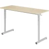 Table GANGE HR - plateau ép.19 mm mélaminé - chant ABS - piètement époxy - 130x50 cm - T3 à T6