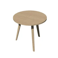 Table haute ronde - 80 cm - 3 Pieds bois - plateau imitation chêne