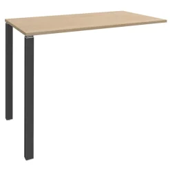 Table Lounge - L120xH105xP80 cm - 2 pieds carbonne - plateau imitation chêne clair