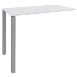 Table Lounge - L120xH105xP80 cm - 2 pieds alu - plateau blanc perle