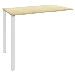 Table Lounge - L120xH105xP80 cm - 2 pieds blanc - plateau imitation érable