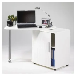 Table pivotante et meuble de rangement - Blanc