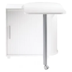 Table pivotante et meuble de rangement - Blanc