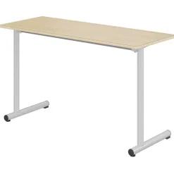 Table TAGE - plateau ép.21 mm stratifié - chant bois - piètement époxy - 130x50 cm - T6