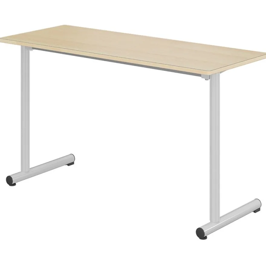 Table TAGE - plateau ép.21 mm stratifié - chant bois - piètement époxy - 130x50 cm - T6