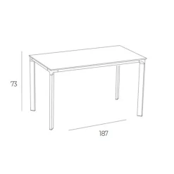 Table 200x90cm MEET - Ezpeleta professionnel - Anthracite