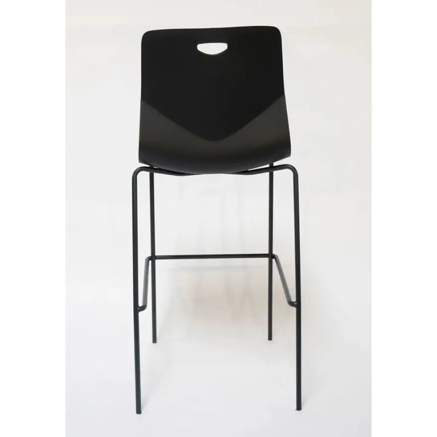 Tabouret haut TECSUP - 4 pieds noirs - coque noire