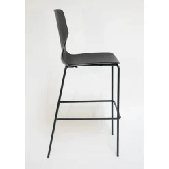 Tabouret haut TECSUP - 4 pieds noirs - coque noire