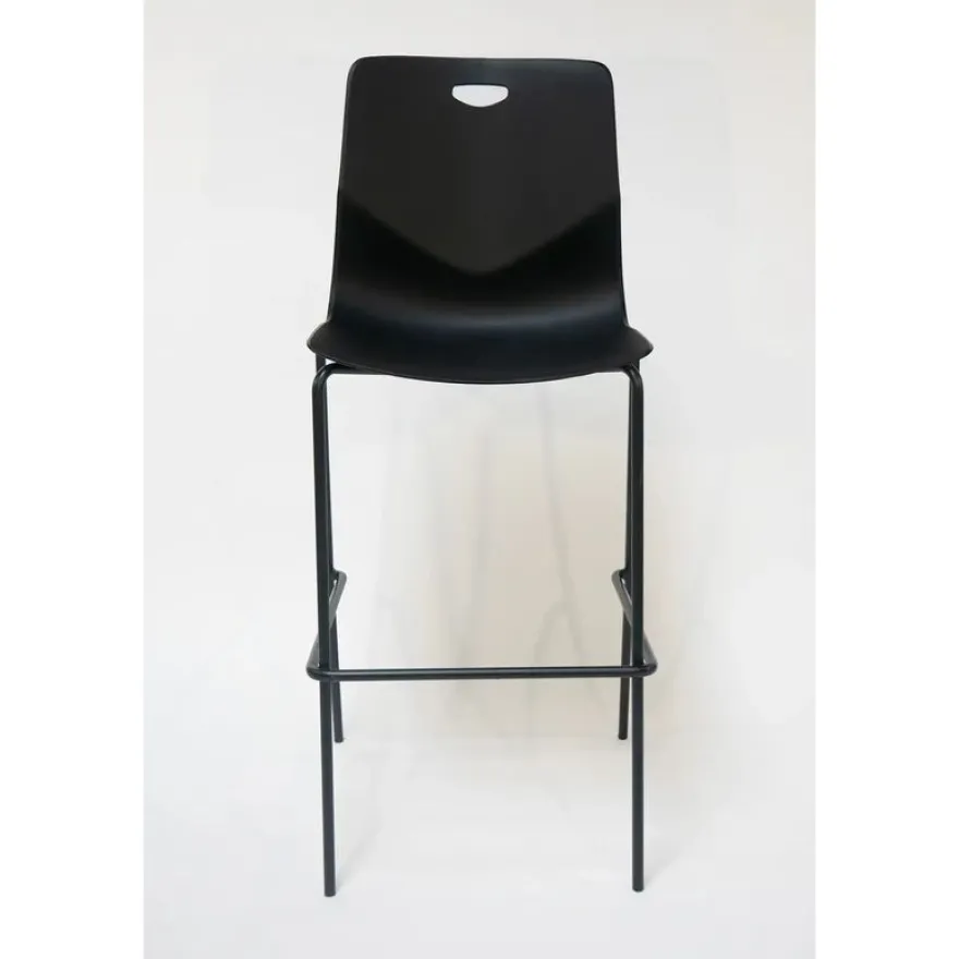 Tabouret haut TECSUP - 4 pieds noirs - coque noire