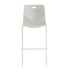 Tabouret haut TECSUP - 4 pieds blancs - coque blanche