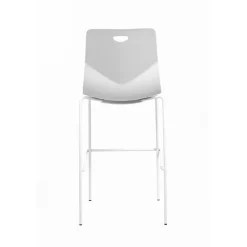 Tabouret haut TECSUP - 4 pieds blancs - coque blanche
