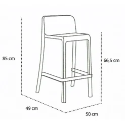 Tabouret snack empilable MINI ATTIC - Ezpeleta professionnel - Taupe