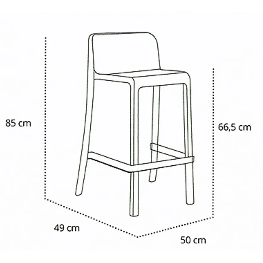 Tabouret snack empilable MINI ATTIC - Ezpeleta professionnel - Taupe
