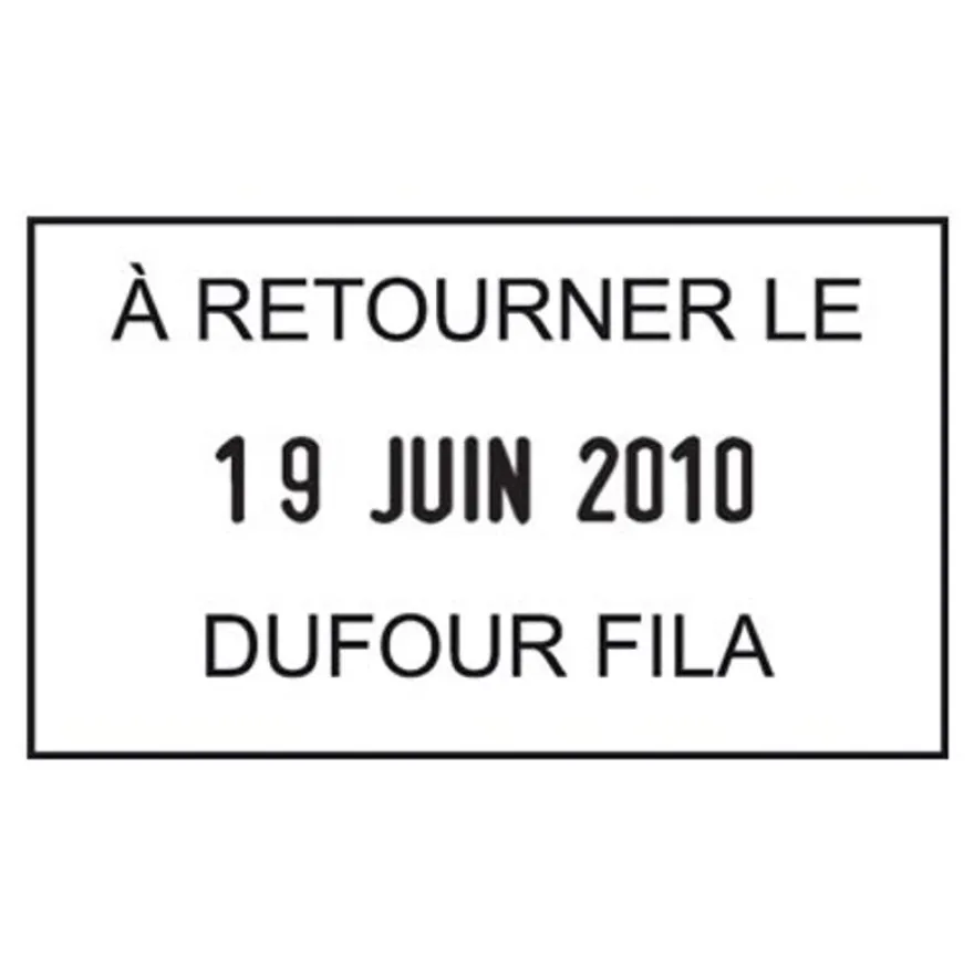 Tampon chèque personnalisé avec 1 à 2 lignes de texte - zone d'impression 70 x 10 mm - Trodat Printy 4916