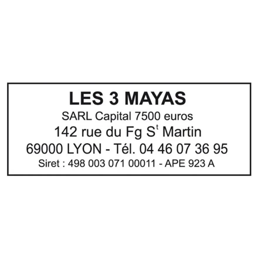 Tampon chèque personnalisé avec 1 à 2 lignes de texte - zone d'impression 70 x 10 mm - Trodat Printy 4916