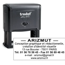 Tampon personnalisé avec 8 lignes de texte - zone d'impression 70 x 30 mm - Trodat Printy 4931