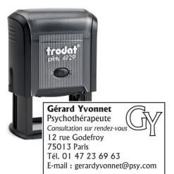 Tampon personnalisé avec 7 lignes de texte - zone d'impression 50 x 30 mm - Trodat Printy 4929