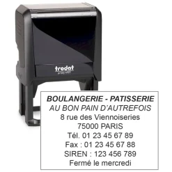 Tampon personnalisé avec 9 lignes de texte - zone d'impression 60 x 40 mm - Trodat Printy 4927