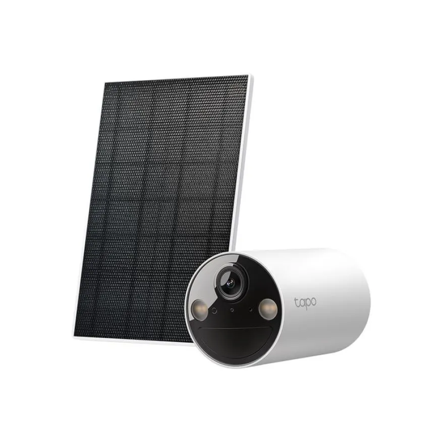 Tapo TC82 KIT V1 - Caméra de surveillance réseau - intérieur, extérieur - résistant aux intempéries - couleur (Jour et nuit) - 3 MP - 2304 x 1296 - 2K - Focale fixe - audio - sans fil - Wi-Fi - 2.4GHz radio - H.264 - avec Panneau solaire Tapo A201
