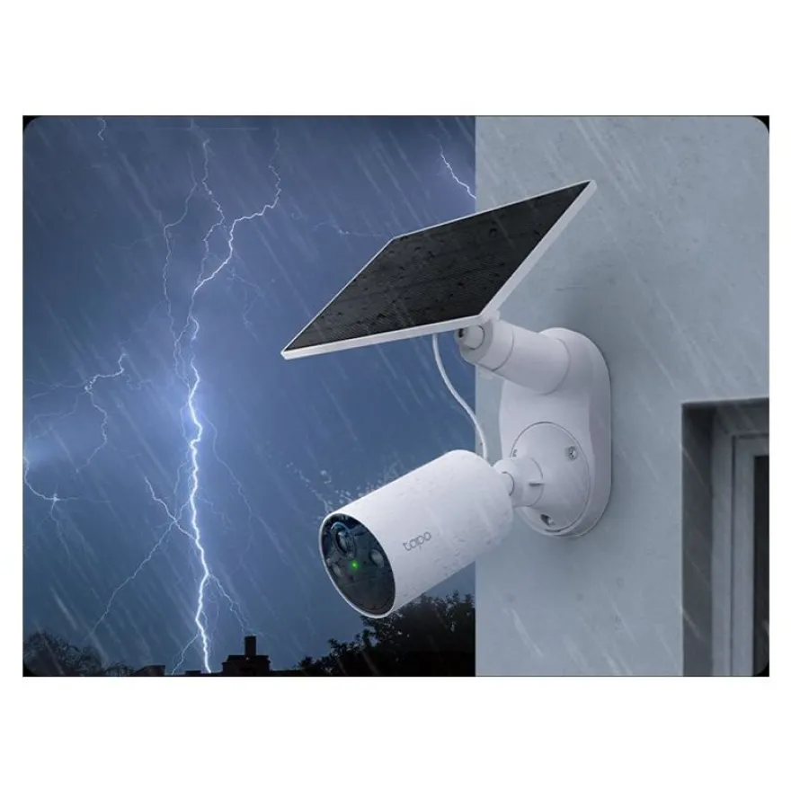 Tapo TC82 KIT V1 - Caméra de surveillance réseau - intérieur, extérieur - résistant aux intempéries - couleur (Jour et nuit) - 3 MP - 2304 x 1296 - 2K - Focale fixe - audio - sans fil - Wi-Fi - 2.4GHz radio - H.264 - avec Panneau solaire Tapo A201