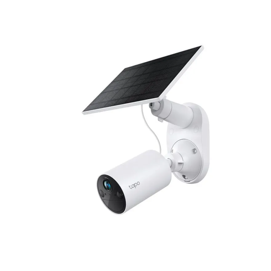 Tapo TC82 KIT V1 - Caméra de surveillance réseau - intérieur, extérieur - résistant aux intempéries - couleur (Jour et nuit) - 3 MP - 2304 x 1296 - 2K - Focale fixe - audio - sans fil - Wi-Fi - 2.4GHz radio - H.264 - avec Panneau solaire Tapo A201