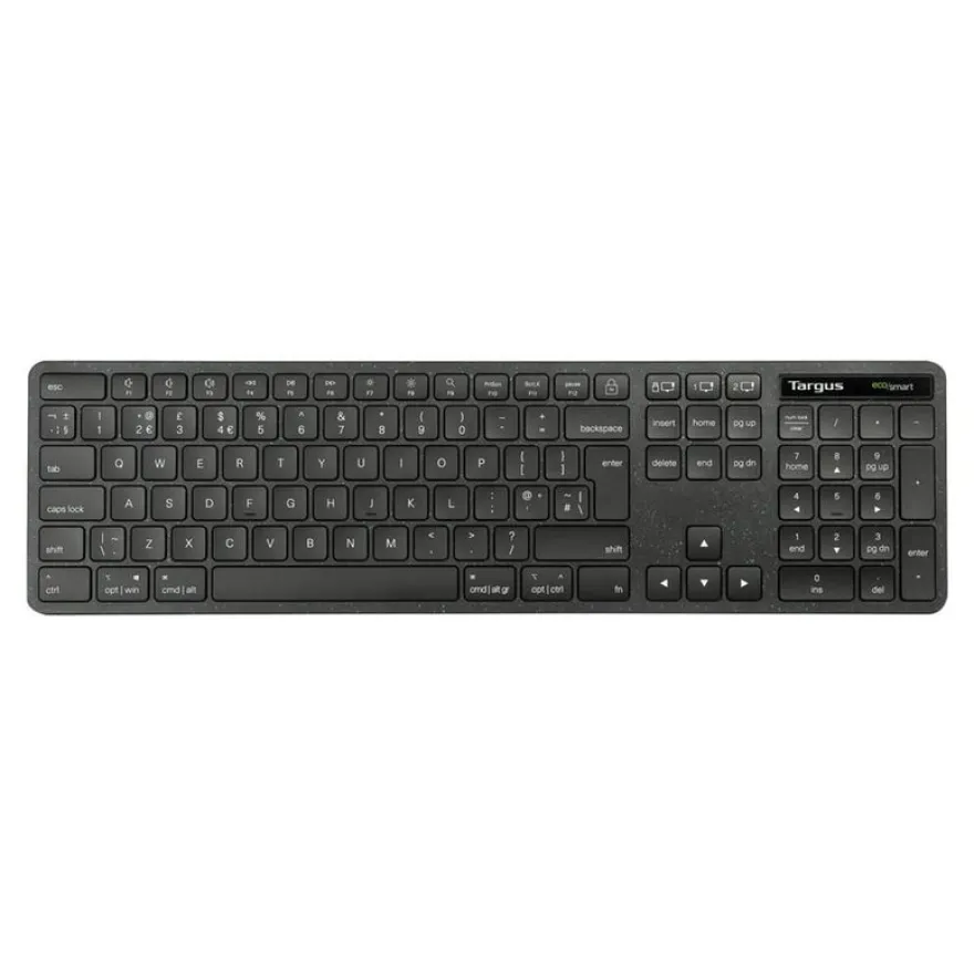 Targus EcoSmart - Clavier - full size - antimicrobienne - sans fil - Bluetooth 5.0, 2.4 GHz - AZERTY - Français - noir